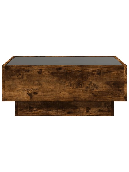 Konferenční stolek s led kouřový dub 70 x 50 x 30 cm kompozit