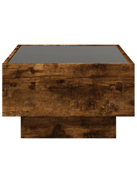 Konferenční stolek s led kouřový dub 70 x 50 x 30 cm kompozit