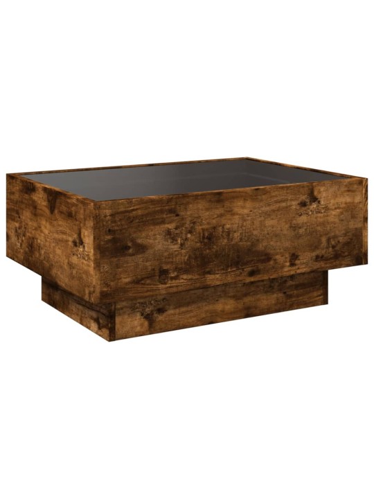 Konferenční stolek s led kouřový dub 70 x 50 x 30 cm kompozit