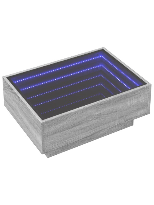 Konferenční stolek s led šedý sonoma 70 x 50 x 30 cm kompozit