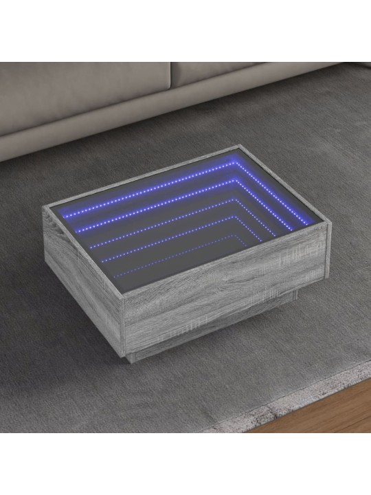 Konferenční stolek s led šedý sonoma 70 x 50 x 30 cm kompozit