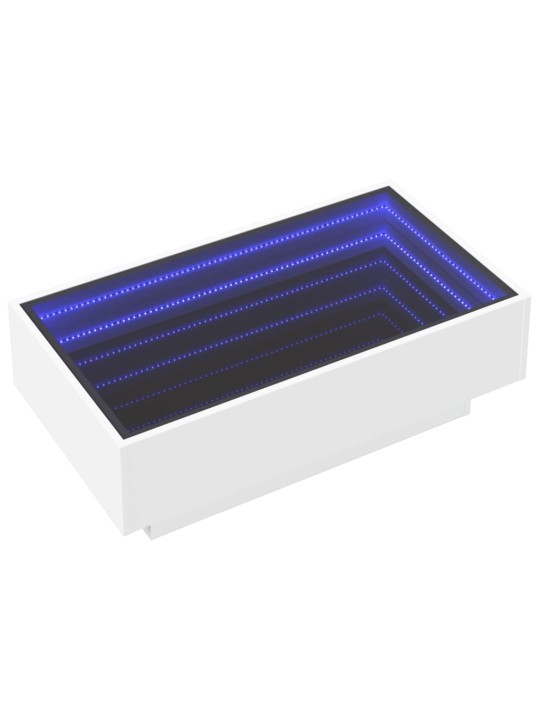 Konferenční stolek s LED bílý 90 x 50 x 30 cm kompozitní dřevo