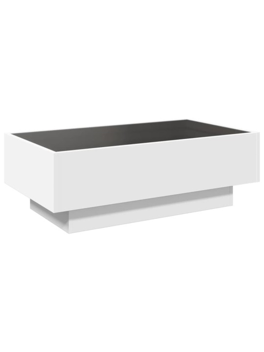 Konferenční stolek s LED bílý 90 x 50 x 30 cm kompozitní dřevo
