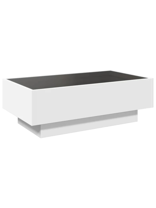Konferenční stolek s LED bílý 90 x 50 x 30 cm kompozitní dřevo