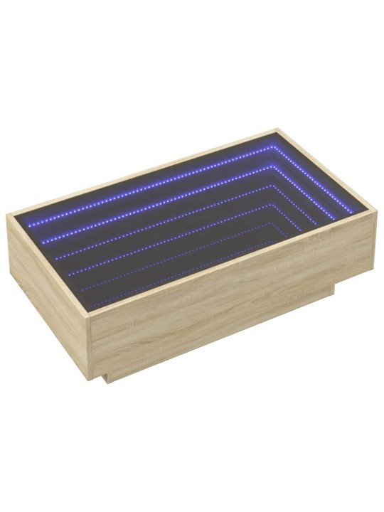 Konferenční stolek s LED dub sonoma 90 x 50 x 30 cm kompozit