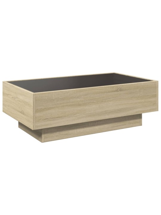 Konferenční stolek s LED dub sonoma 90 x 50 x 30 cm kompozit