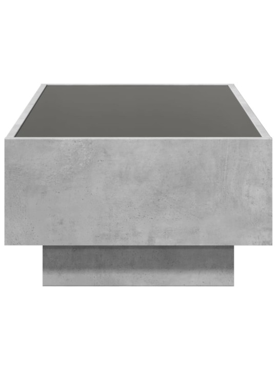 Konferenční stolek s LED betonově šedý 90 x 50 x 30 cm kompozit