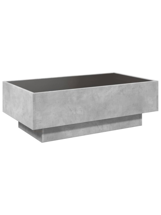 Konferenční stolek s LED betonově šedý 90 x 50 x 30 cm kompozit