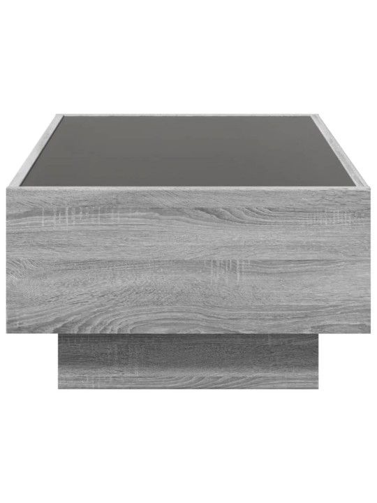 Konferenční stolek s led šedý sonoma 90 x 50 x 30 cm kompozit