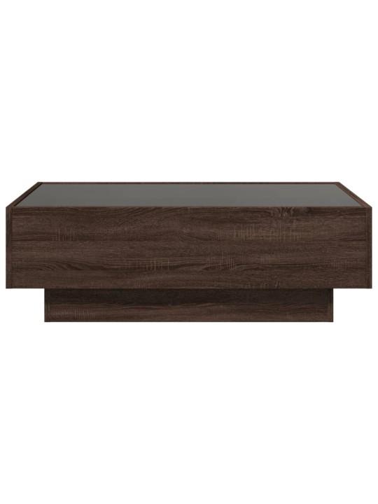 Konferenční stolek s led hnědý dub 90x50x30 cm kompozitní dřevo