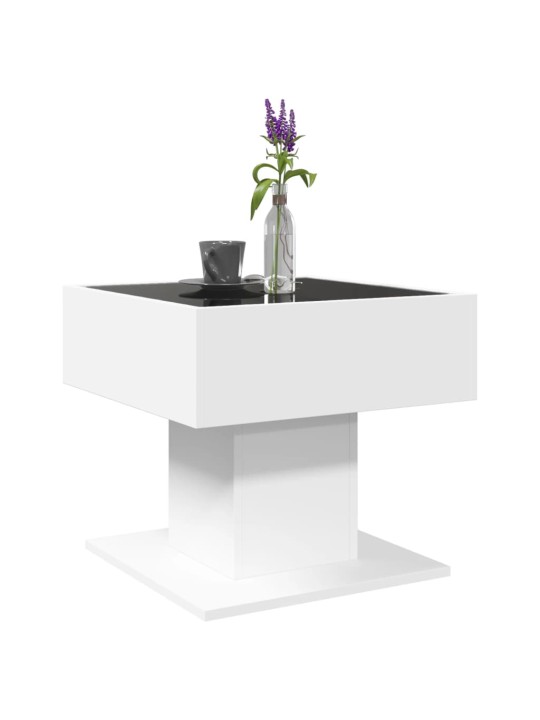 Konferenční stolek s LED bílý 50 x 50 x 45 cm kompozitní dřevo