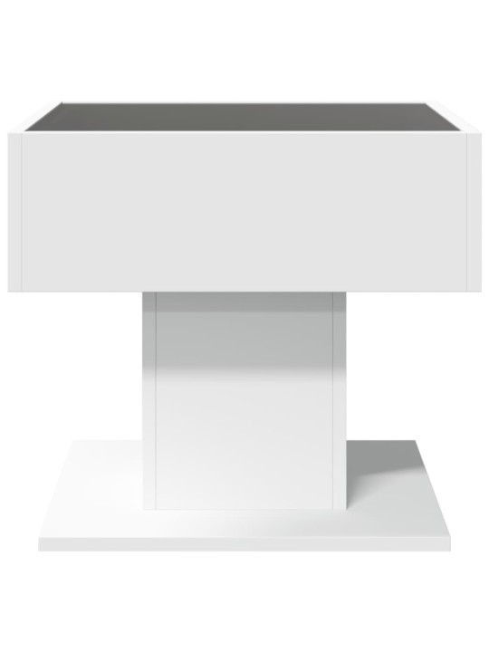 Konferenční stolek s LED bílý 50 x 50 x 45 cm kompozitní dřevo