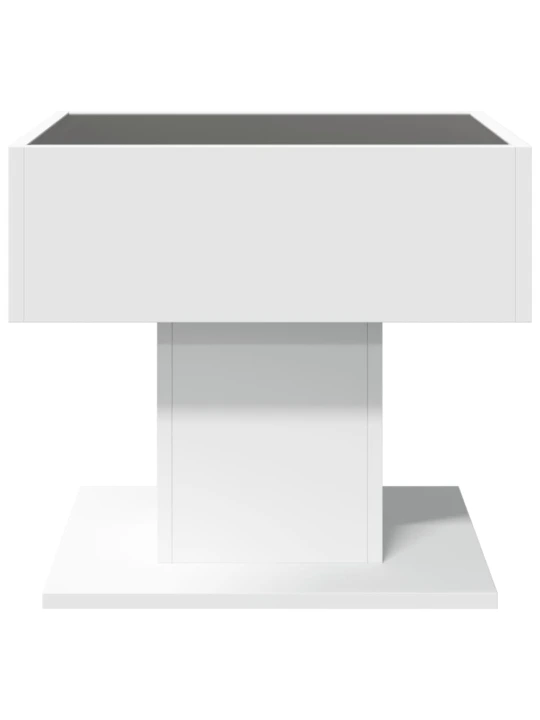 Konferenční stolek s LED bílý 50 x 50 x 45 cm kompozitní dřevo