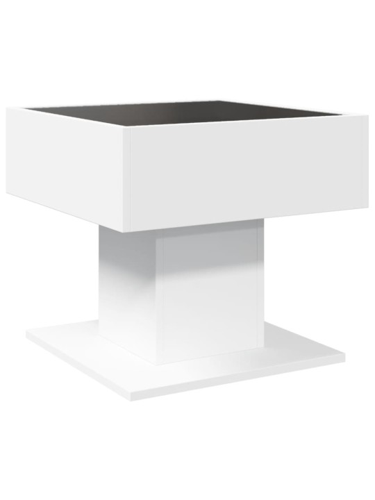 Konferenční stolek s LED bílý 50 x 50 x 45 cm kompozitní dřevo