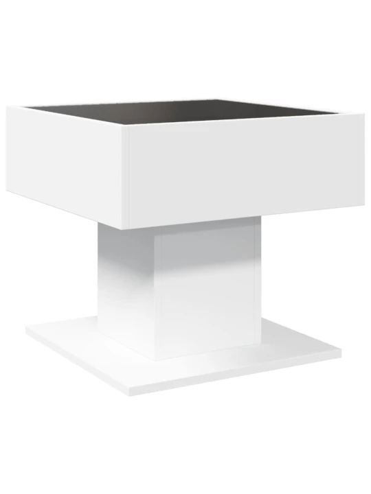 Konferenční stolek s LED bílý 50 x 50 x 45 cm kompozitní dřevo