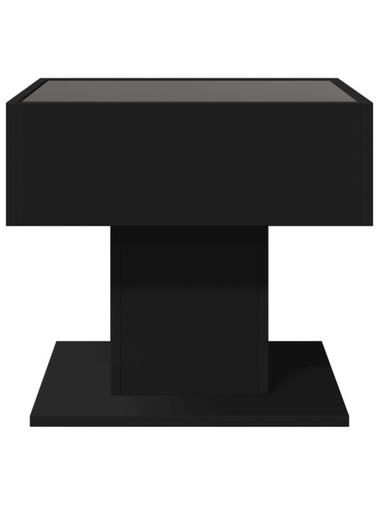 Konferenční stolek s LED černý 50 x 50 x 45 cm kompozitní dřevo