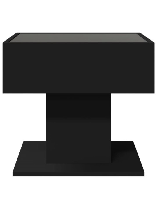 Konferenční stolek s LED černý 50 x 50 x 45 cm kompozitní dřevo