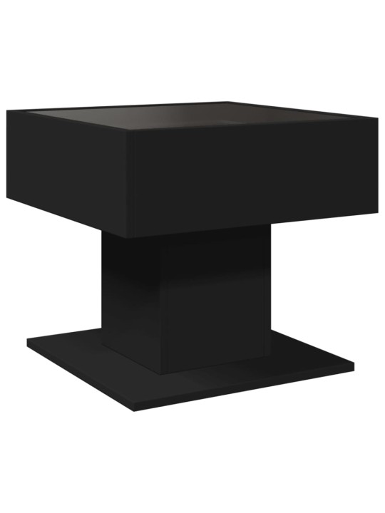 Konferenční stolek s LED černý 50 x 50 x 45 cm kompozitní dřevo