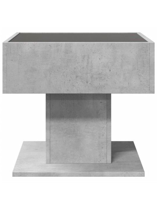 Konferenční stolek s LED betonově šedý 50 x 50 x 45 cm kompozit