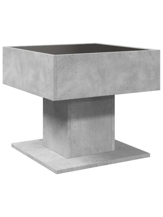 Konferenční stolek s LED betonově šedý 50 x 50 x 45 cm kompozit
