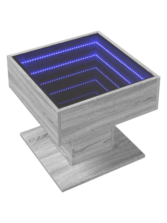 Konferenční stolek s led šedý sonoma 50 x 50 x 45 cm kompozit