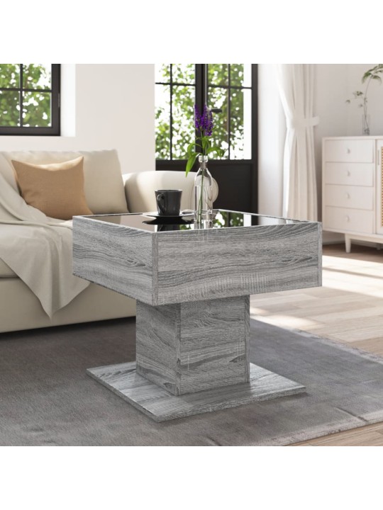 Konferenční stolek s led šedý sonoma 50 x 50 x 45 cm kompozit