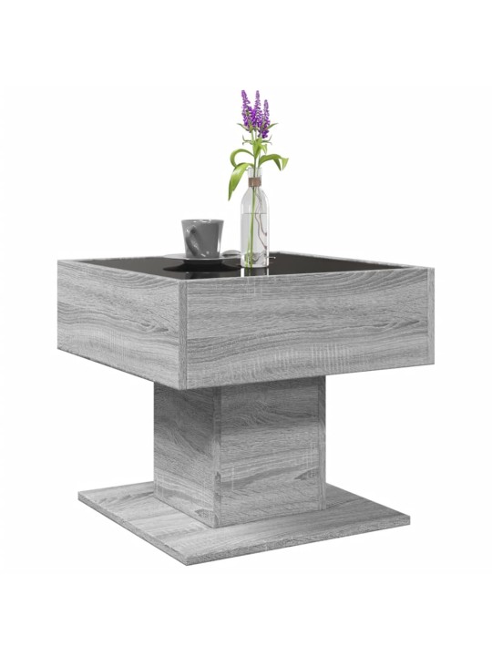 Konferenční stolek s led šedý sonoma 50 x 50 x 45 cm kompozit