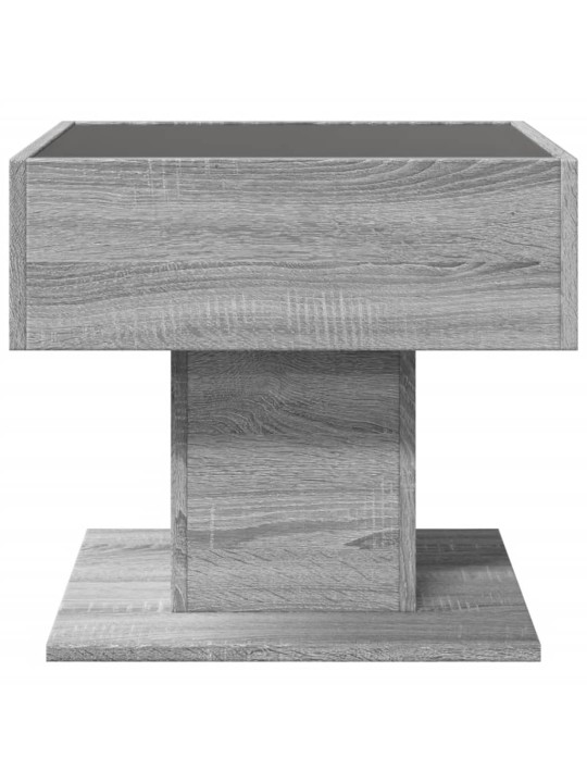 Konferenční stolek s led šedý sonoma 50 x 50 x 45 cm kompozit