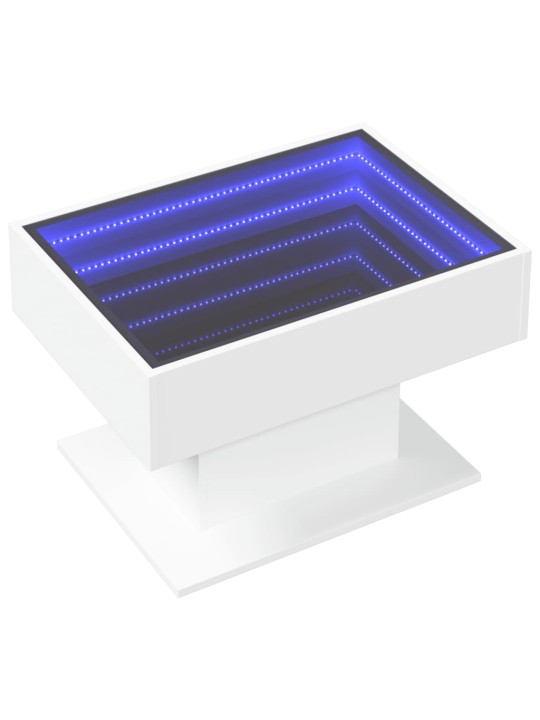 Konferenční stolek s LED bílý 70 x 50 x 45 cm kompozitní dřevo