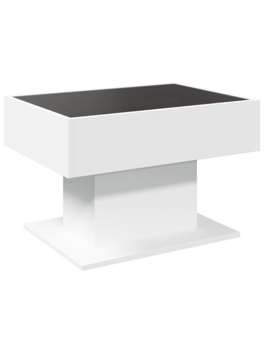 Konferenční stolek s LED bílý 70 x 50 x 45 cm kompozitní dřevo