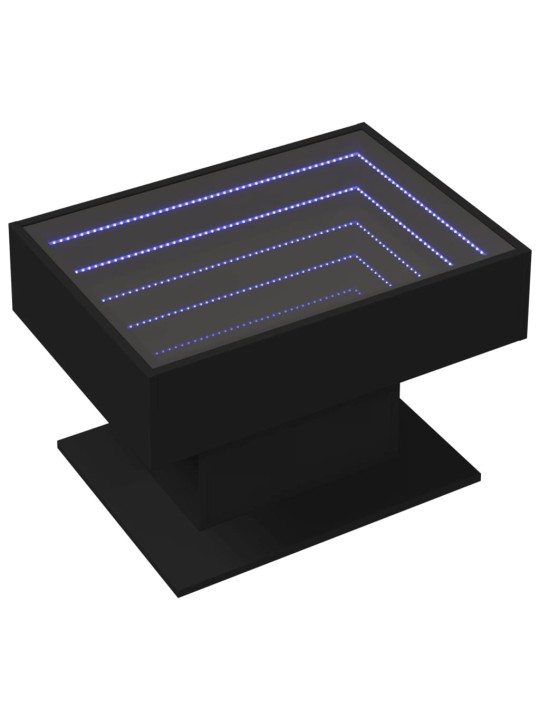 Konferenční stolek s LED černý 70 x 50 x 45 cm kompozitní dřevo