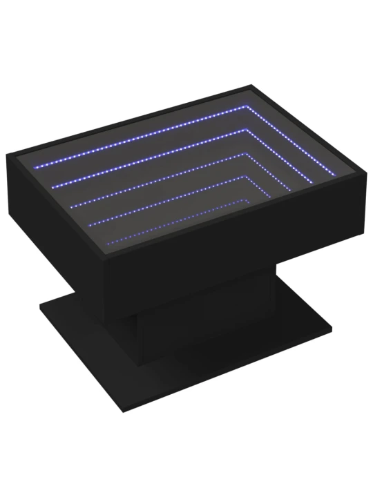 Konferenční stolek s LED černý 70 x 50 x 45 cm kompozitní dřevo