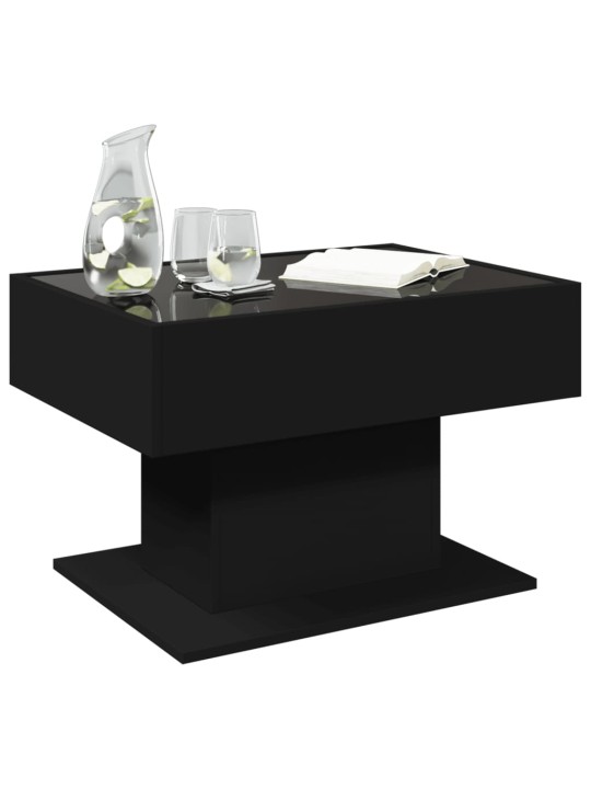 Konferenční stolek s LED černý 70 x 50 x 45 cm kompozitní dřevo