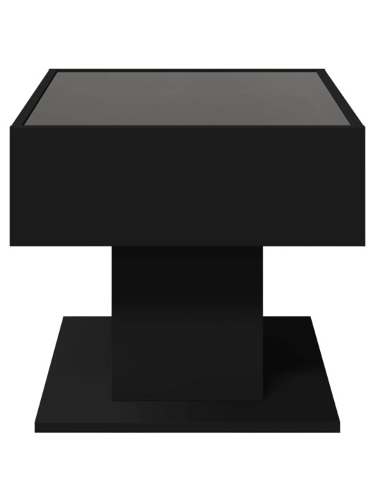 Konferenční stolek s LED černý 70 x 50 x 45 cm kompozitní dřevo
