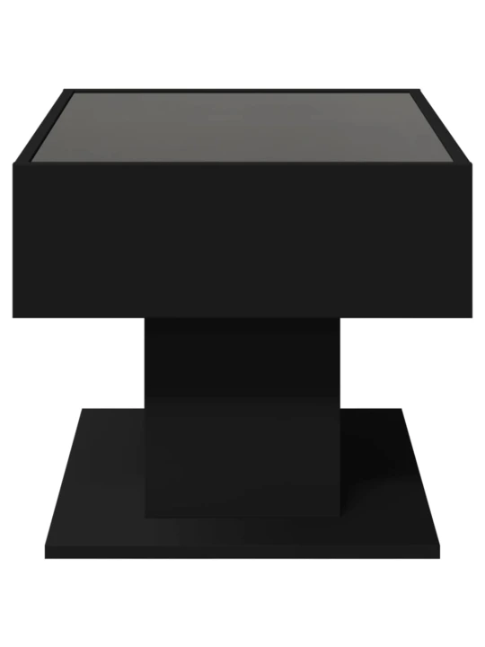 Konferenční stolek s LED černý 70 x 50 x 45 cm kompozitní dřevo