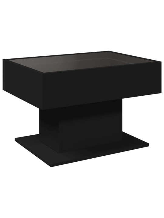 Konferenční stolek s LED černý 70 x 50 x 45 cm kompozitní dřevo