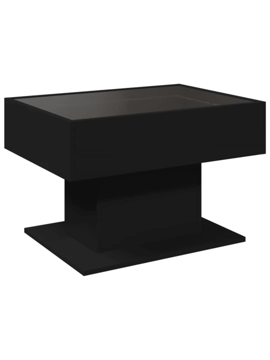 Konferenční stolek s LED černý 70 x 50 x 45 cm kompozitní dřevo