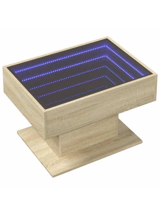 Konferenční stolek s LED dub sonoma 70 x 50 x 45 cm kompozit