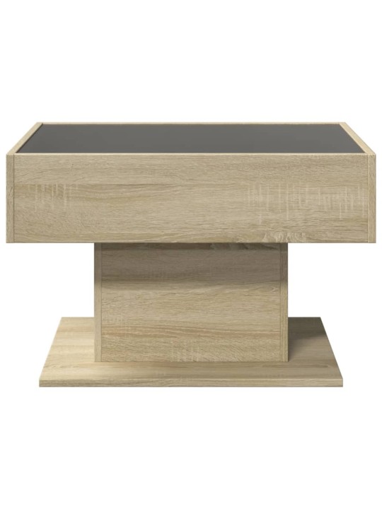 Konferenční stolek s LED dub sonoma 70 x 50 x 45 cm kompozit