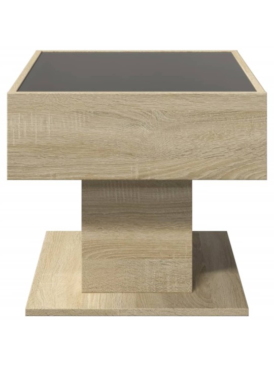 Konferenční stolek s LED dub sonoma 70 x 50 x 45 cm kompozit
