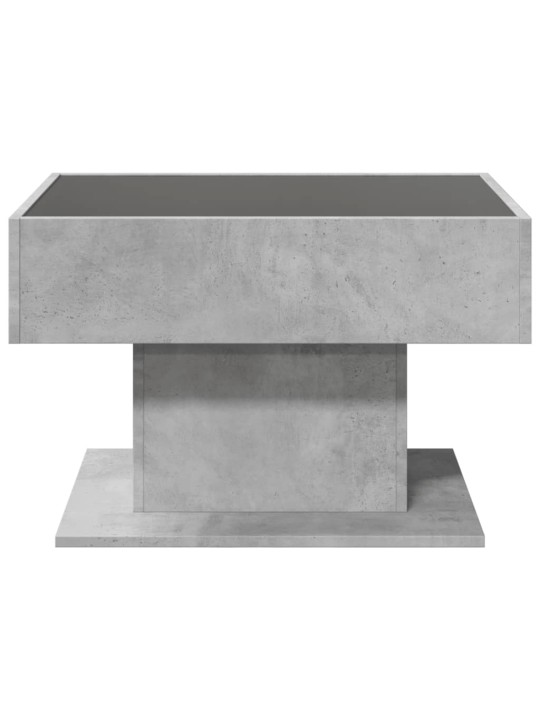 Konferenční stolek s LED betonově šedý 70 x 50 x 45 cm kompozit
