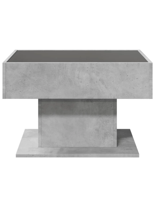 Konferenční stolek s LED betonově šedý 70 x 50 x 45 cm kompozit