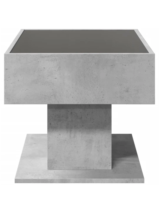 Konferenční stolek s LED betonově šedý 70 x 50 x 45 cm kompozit