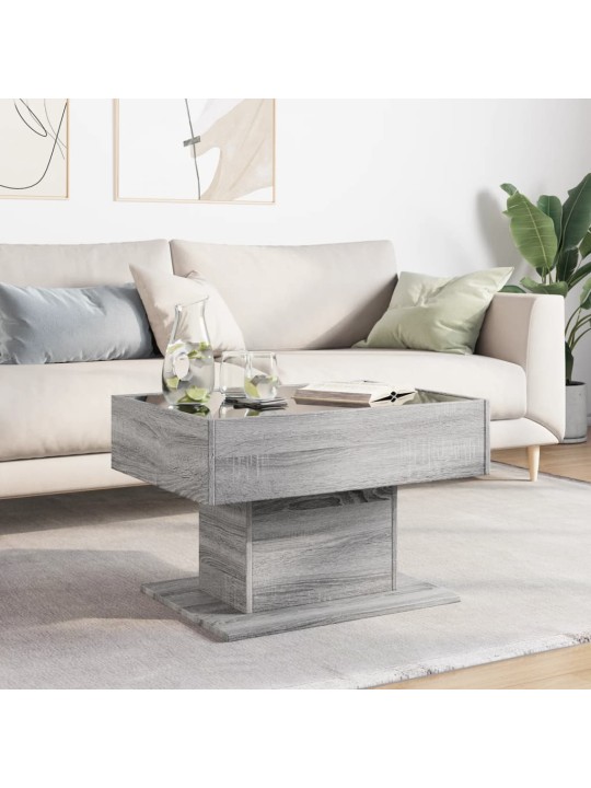 Konferenční stolek s led šedý sonoma 70 x 50 x 45 cm kompozit
