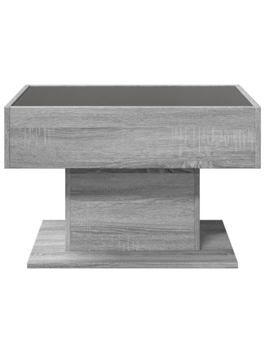 Konferenční stolek s led šedý sonoma 70 x 50 x 45 cm kompozit