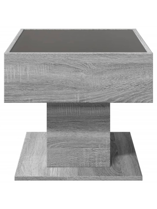 Konferenční stolek s led šedý sonoma 70 x 50 x 45 cm kompozit