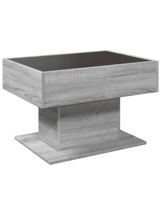 Konferenční stolek s led šedý sonoma 70 x 50 x 45 cm kompozit