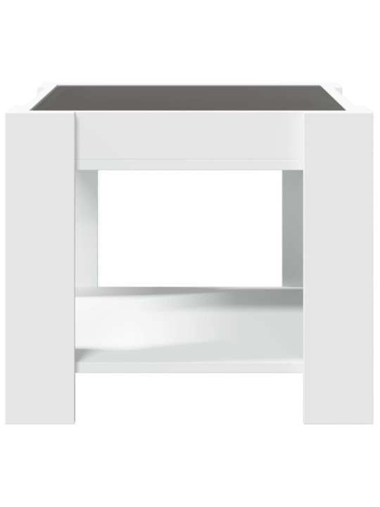 Konferenční stolek s LED bílý 53 x 53 x 45 cm kompozitní dřevo