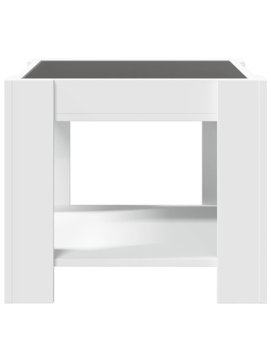 Konferenční stolek s LED bílý 53 x 53 x 45 cm kompozitní dřevo