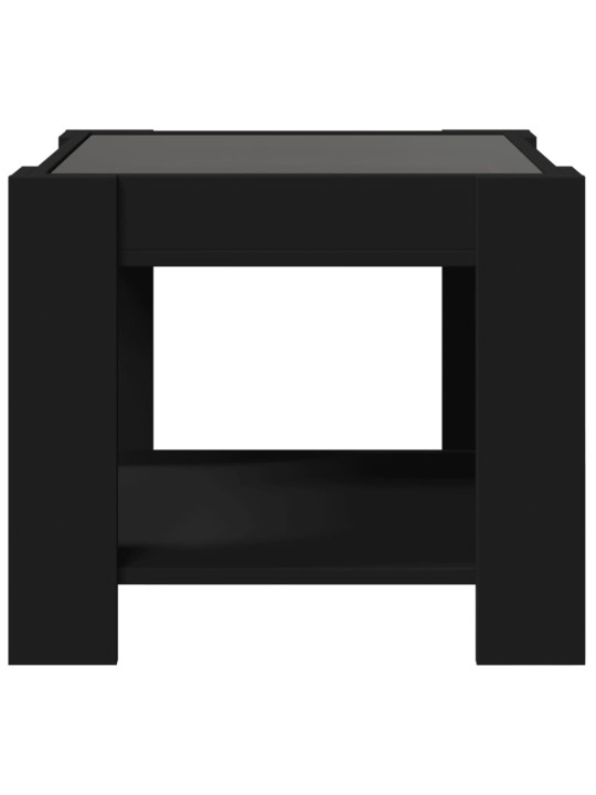 Konferenční stolek s LED černý 53 x 53 x 45 cm kompozitní dřevo